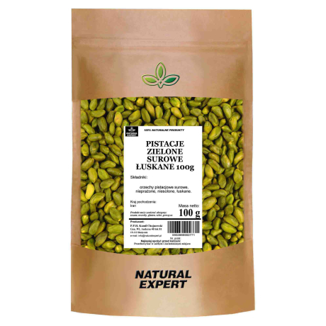 PISTACJE ZIELONE SUROWE ŁUSKANE 100g